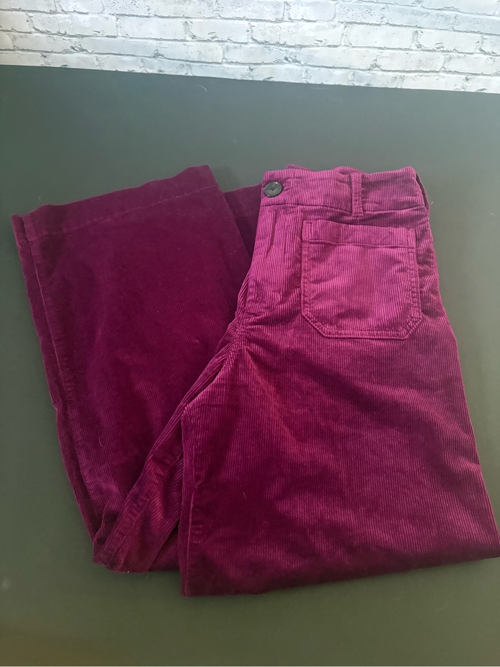 Maeve Anthropology The Colette Corduroy Berry Wide Leg Pants - Picture 9 of 9